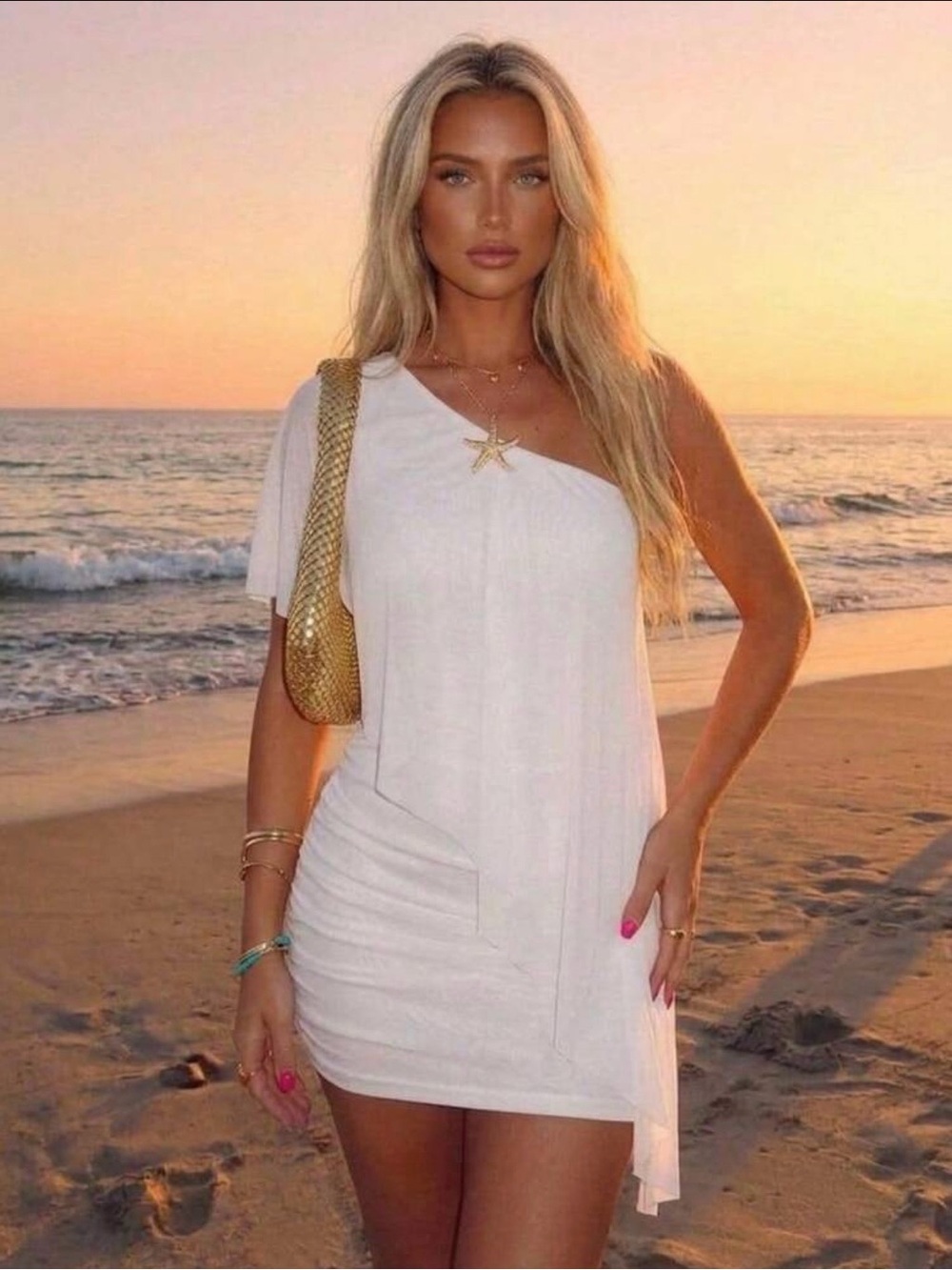NWOT: One-Shoulder White Mini Dress - Elegant Summer Dress